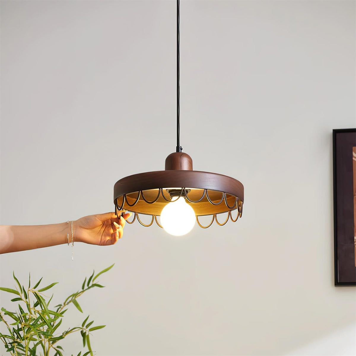 Balton Pendant Lamp Wooden Curved Minimalist