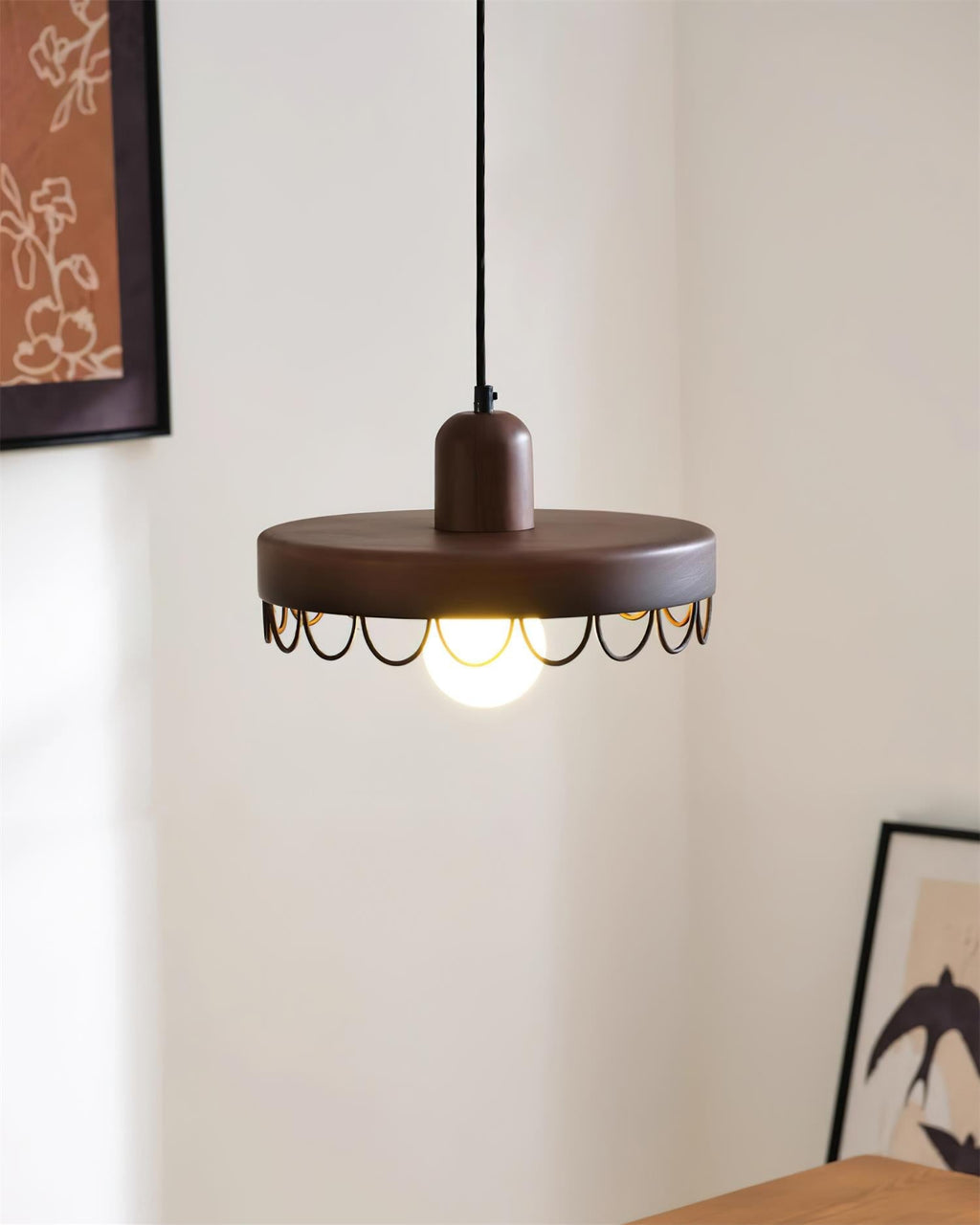 Balton Pendant Lamp Wooden Curved Minimalist