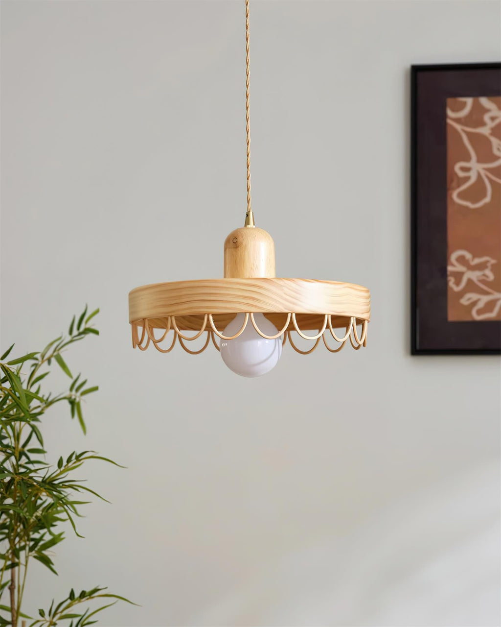 Balton Pendant Lamp Wooden Curved Minimalist