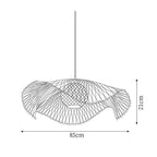 Pendant Lamp Bamboo Lotus Leaf Shape Open Weave Natural