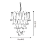 Barovier Chandelier Pink Glass Petal Cascade