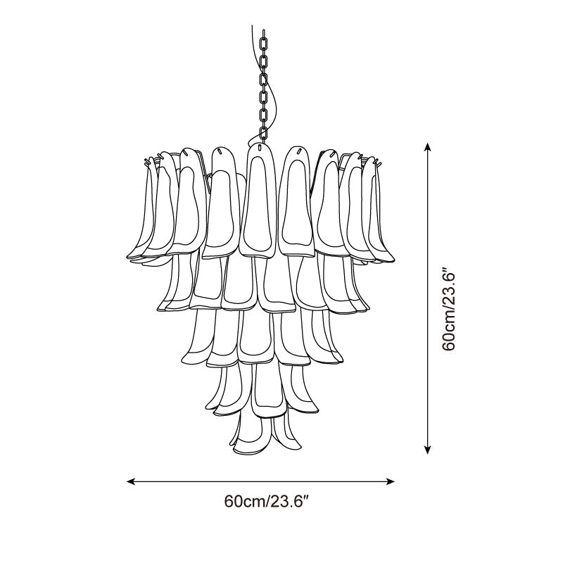 Barovier Chandelier Pink Glass Petal Cascade