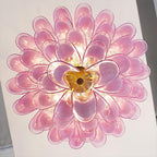 Barovier Chandelier Pink Glass Petal Cascade