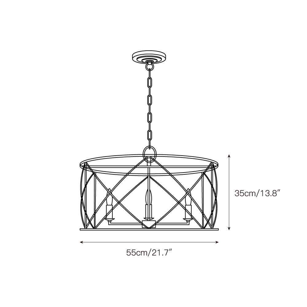 Waegnuvyu Modern Minimalist Vintage Industrial Lantern Chandelier