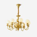 Beatty Chandelier Brass Globe Arms