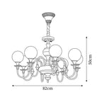 Beatty Chandelier Brass Globe Arms