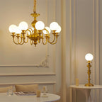 Beatty Chandelier Brass Globe Arms