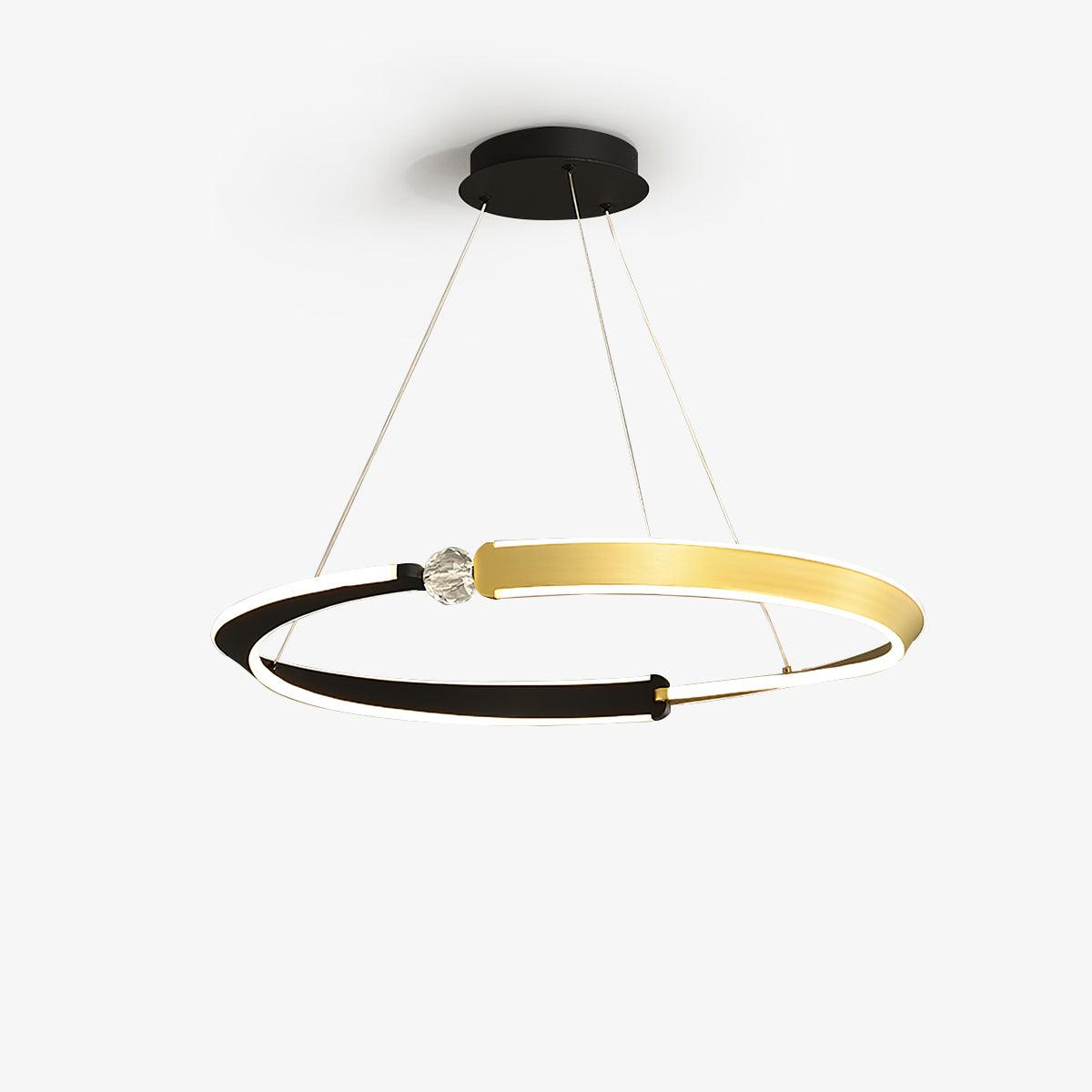 Lustra Chandelier Crystal Black Gold Dining LED