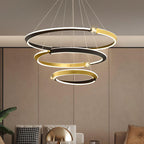 Lustra Chandelier Crystal Black Gold Dining LED