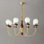 Cotheor Vintage Traditional Arc Wood Glass Chandelier