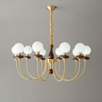 Cotheor Vintage Traditional Arc Wood Glass Chandelier