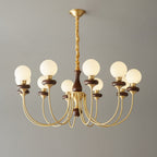 Cotheor Vintage Traditional Arc Wood Glass Chandelier