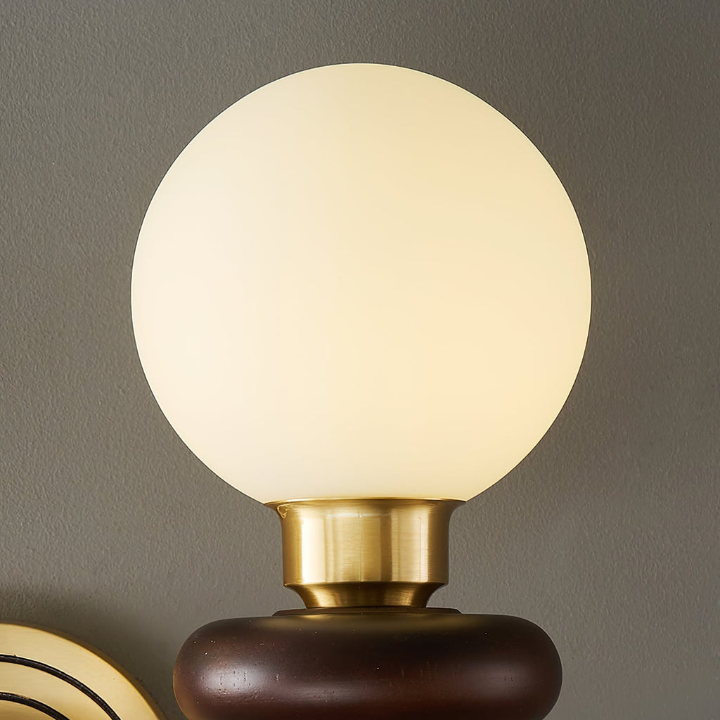 Perry Wall Lamp Premium Nordic Art Walnut Glass