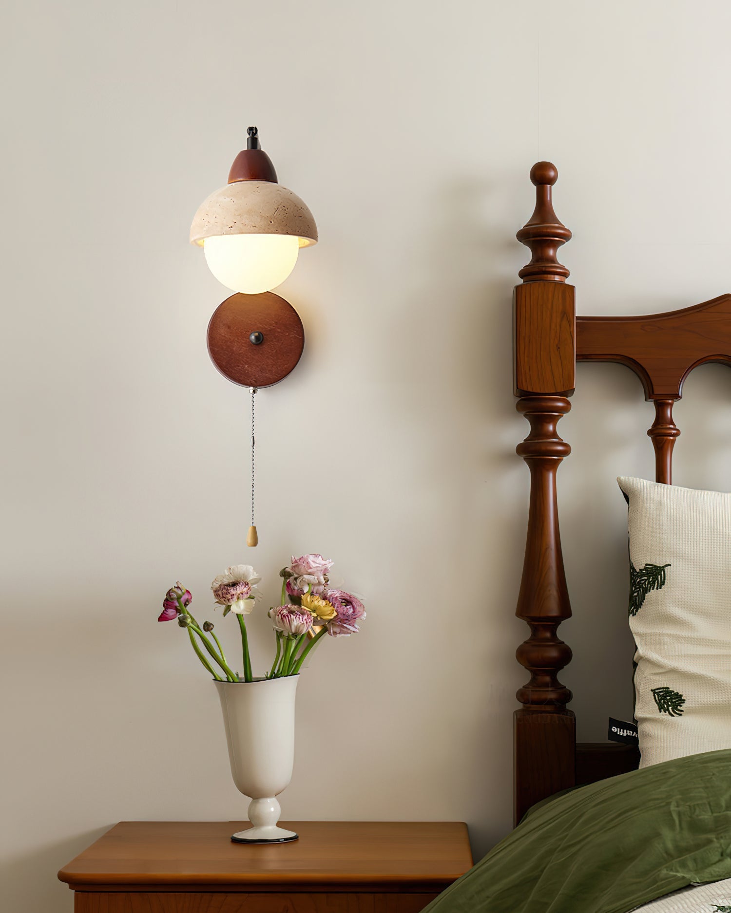 Ritta Dome Travertine Wall Lamp