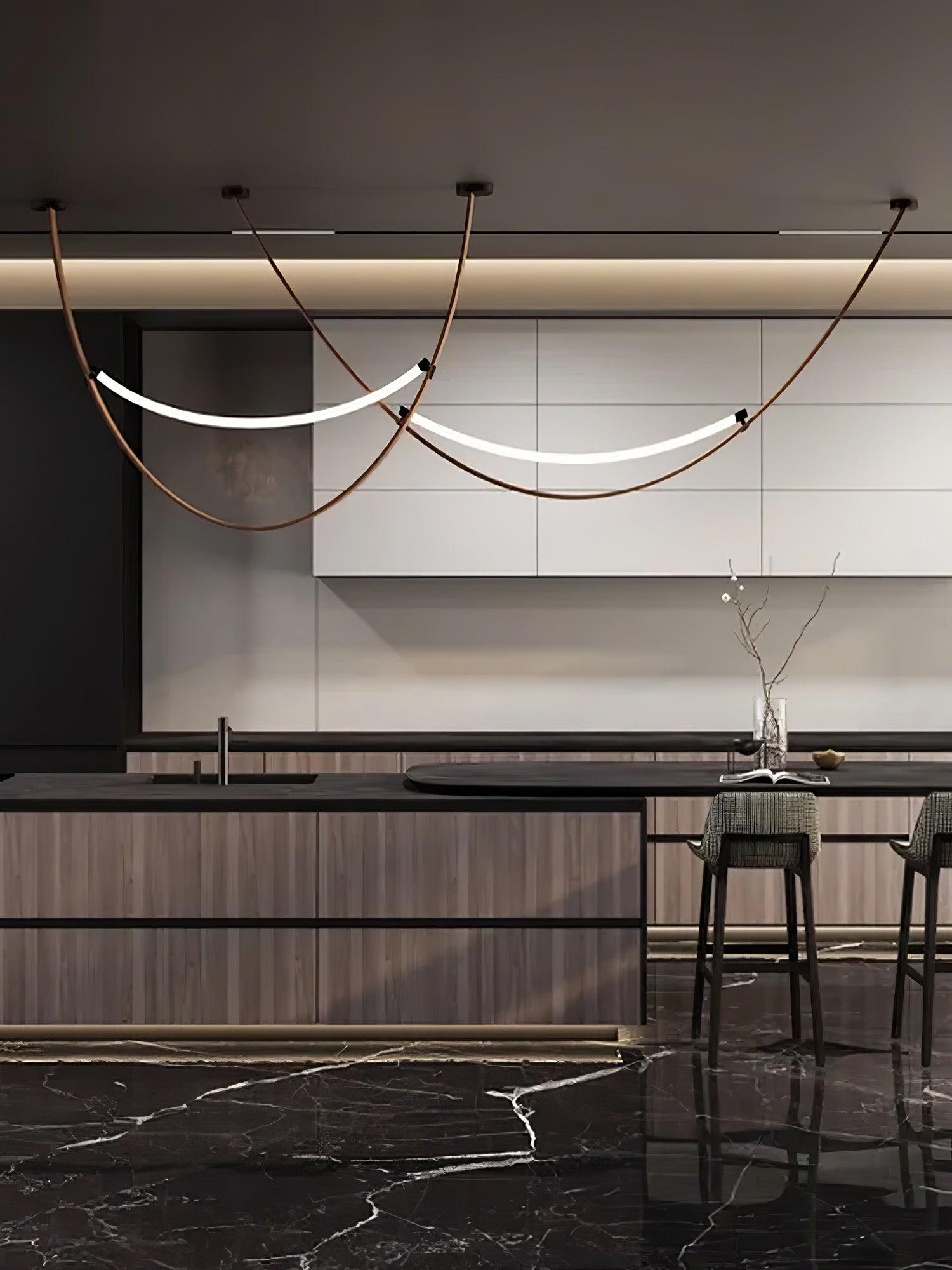 Belt Pendant Lamp Leather Silicone Minimalist