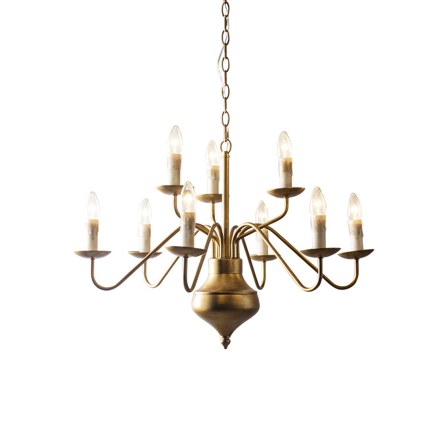 Blikuvyu Vintage Industrial Brass Chandelier