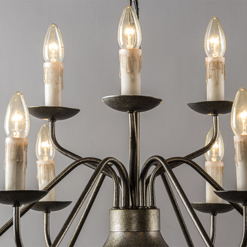 Blikuvyu Vintage Industrial Brass Chandelier