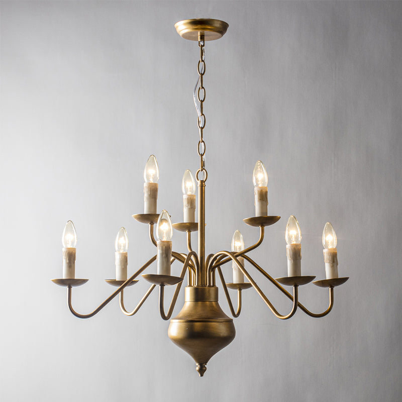 Blikuvyu Vintage Industrial Brass Chandelier