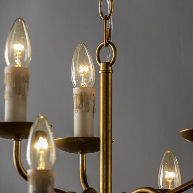 Blikuvyu Vintage Industrial Brass Chandelier