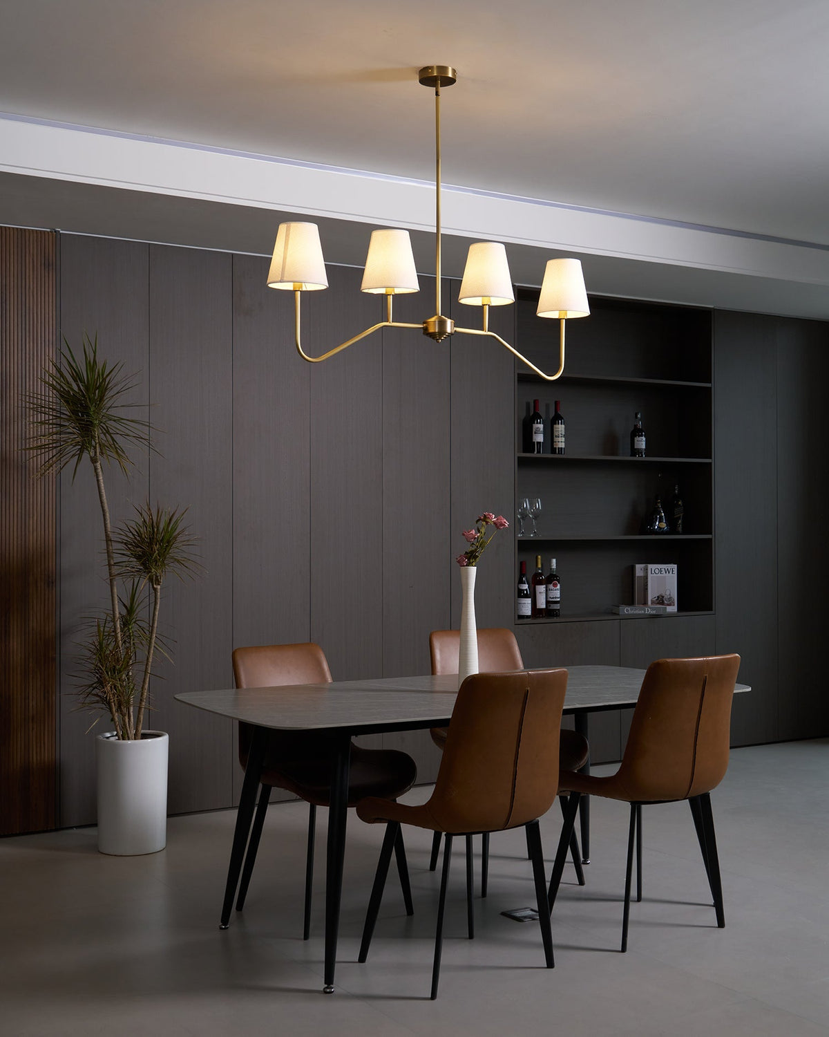 Diana Chandelier Tapered Shades Linear