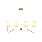 Lustra Chandelier Brass Curved Beige Linear
