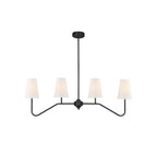 Lustra Chandelier Brass Curved Beige Linear