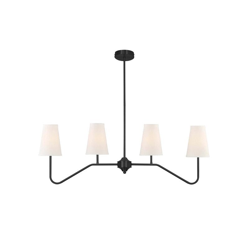 Lustra Chandelier Brass Curved Beige Linear