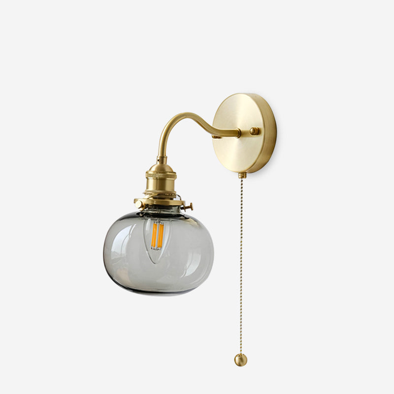Berliner Wall Lamp Brass Arm Glass Vintage