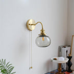 Berliner Wall Lamp Brass Arm Glass Vintage
