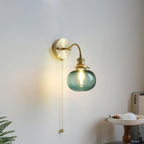 Berliner Wall Lamp Brass Arm Glass Vintage