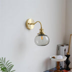 Berliner Wall Lamp Brass Arm Glass Vintage