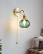Berliner Wall Lamp Brass Arm Glass Vintage