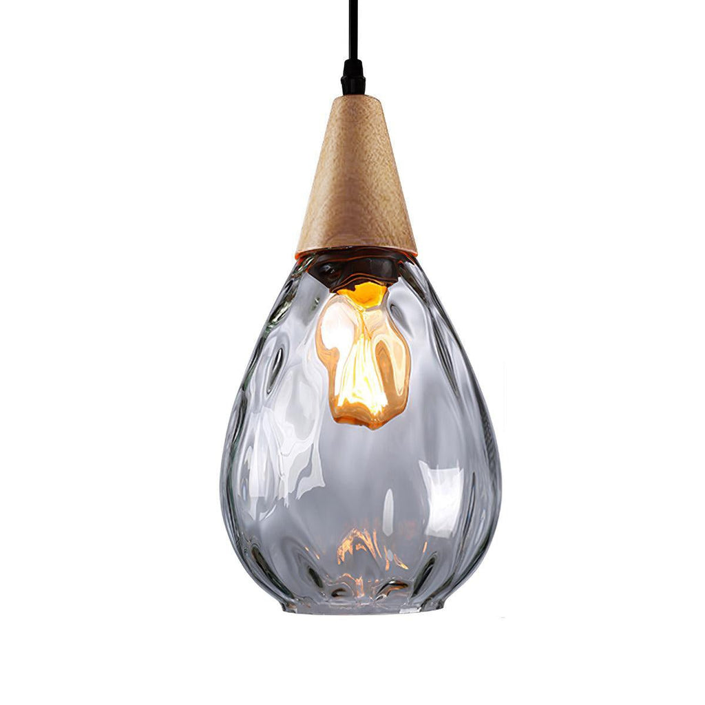 Solara Pendant Lamp Clear Glass Wood Nordic Modern