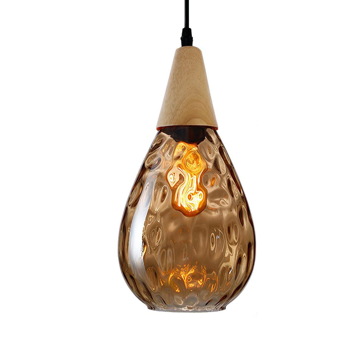 Solara Pendant Lamp Clear Glass Wood Nordic Modern