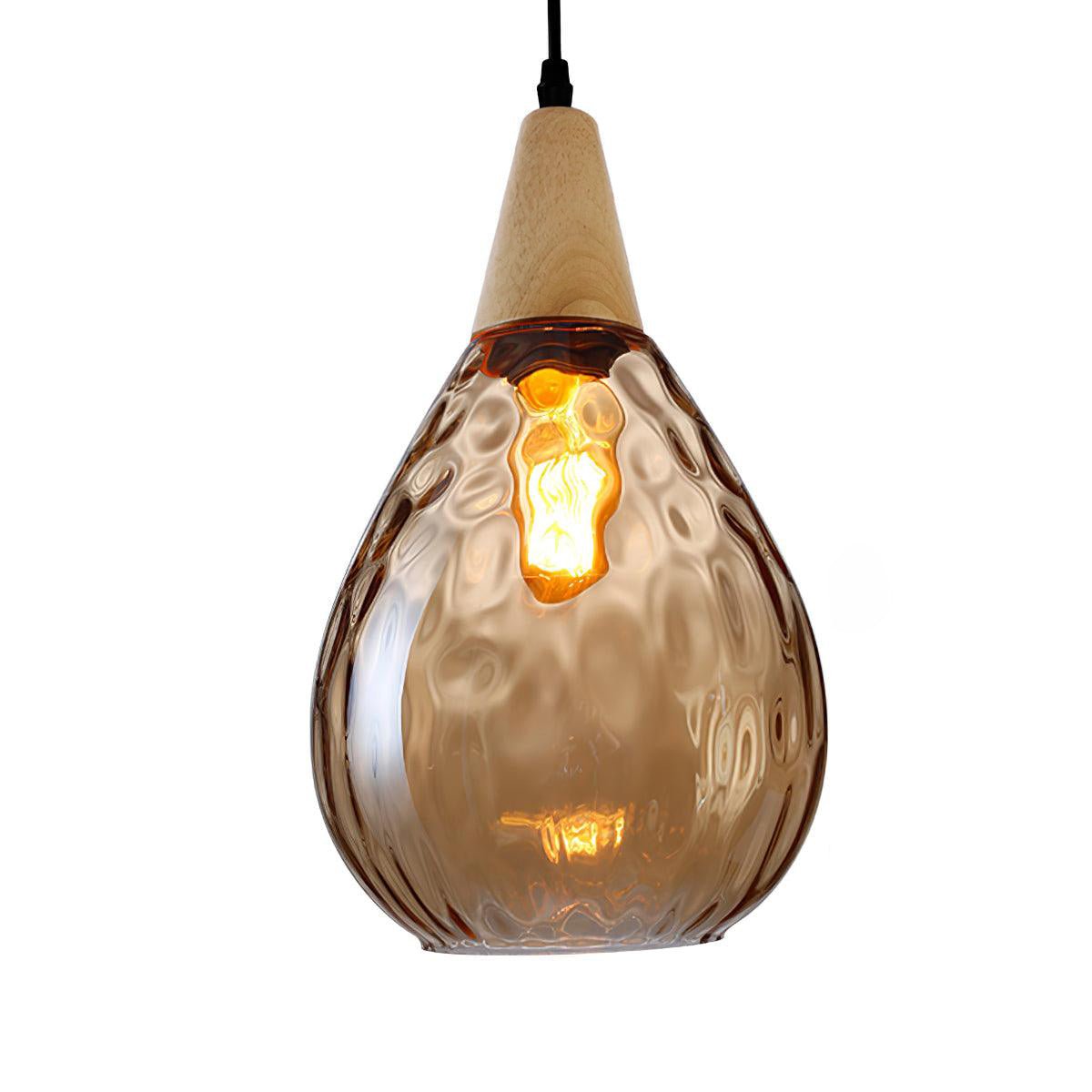 Solara Pendant Lamp Clear Glass Wood Nordic Modern