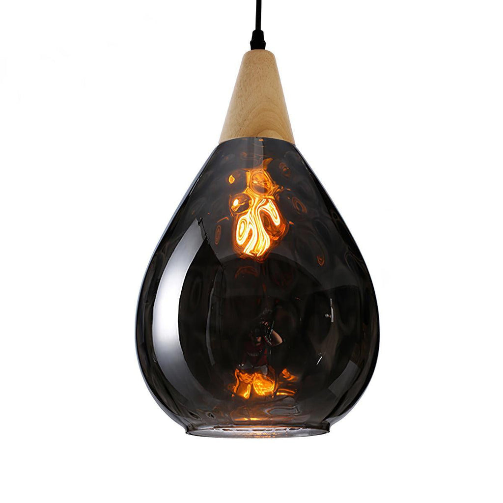 Solara Pendant Lamp Clear Glass Wood Nordic Modern