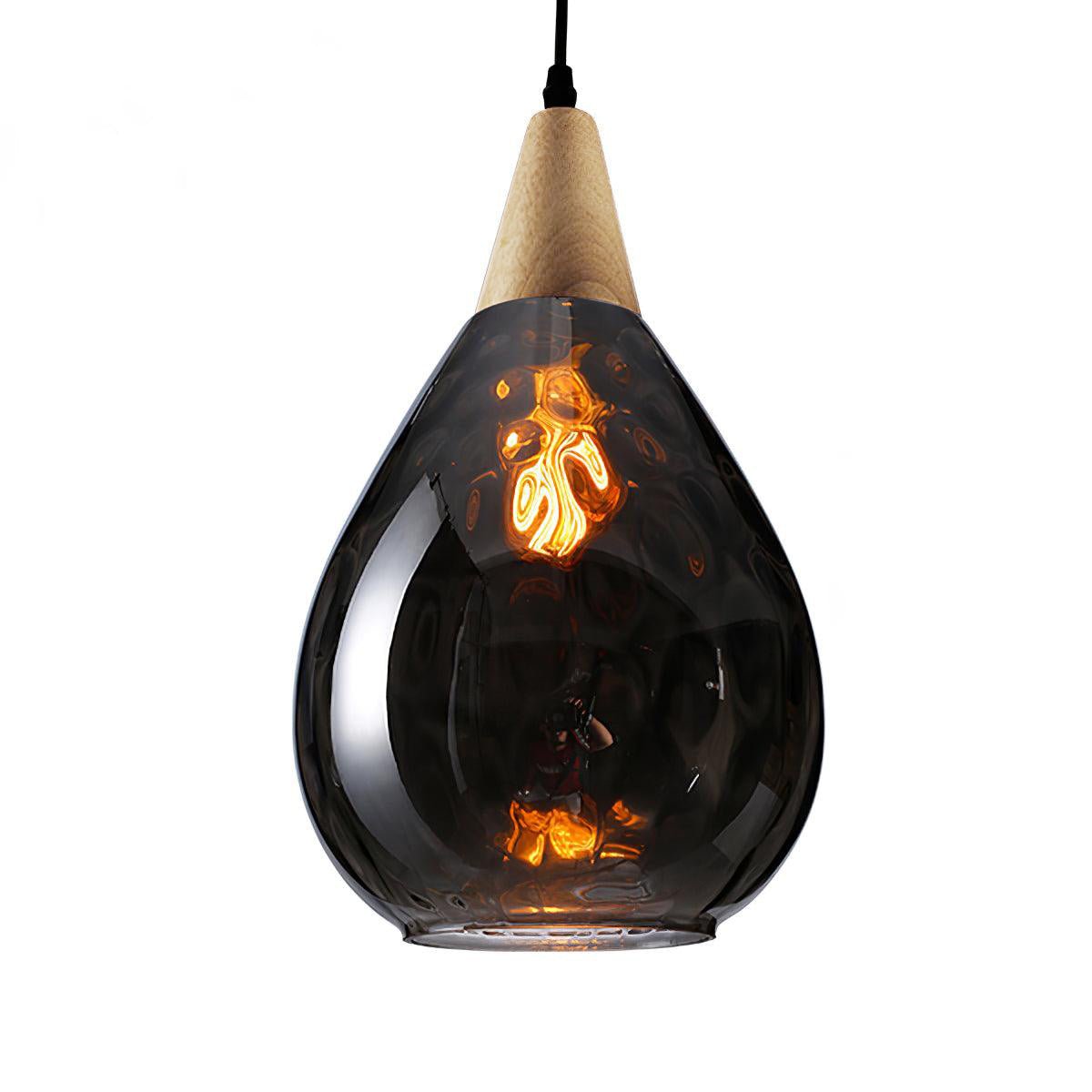 Solara Pendant Lamp Clear Glass Wood Nordic Modern