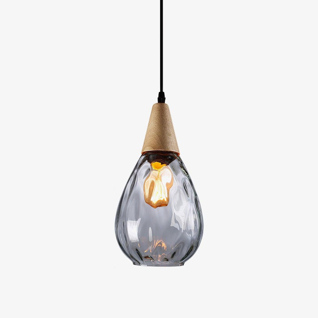 Solara Pendant Lamp Clear Glass Wood Nordic Modern