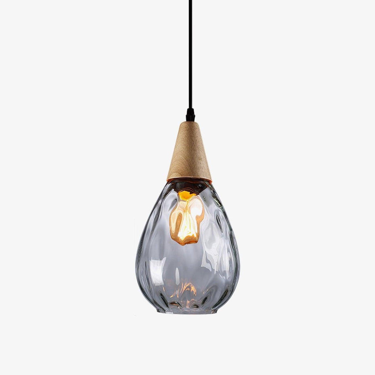 Solara Pendant Lamp Clear Glass Wood Nordic Modern