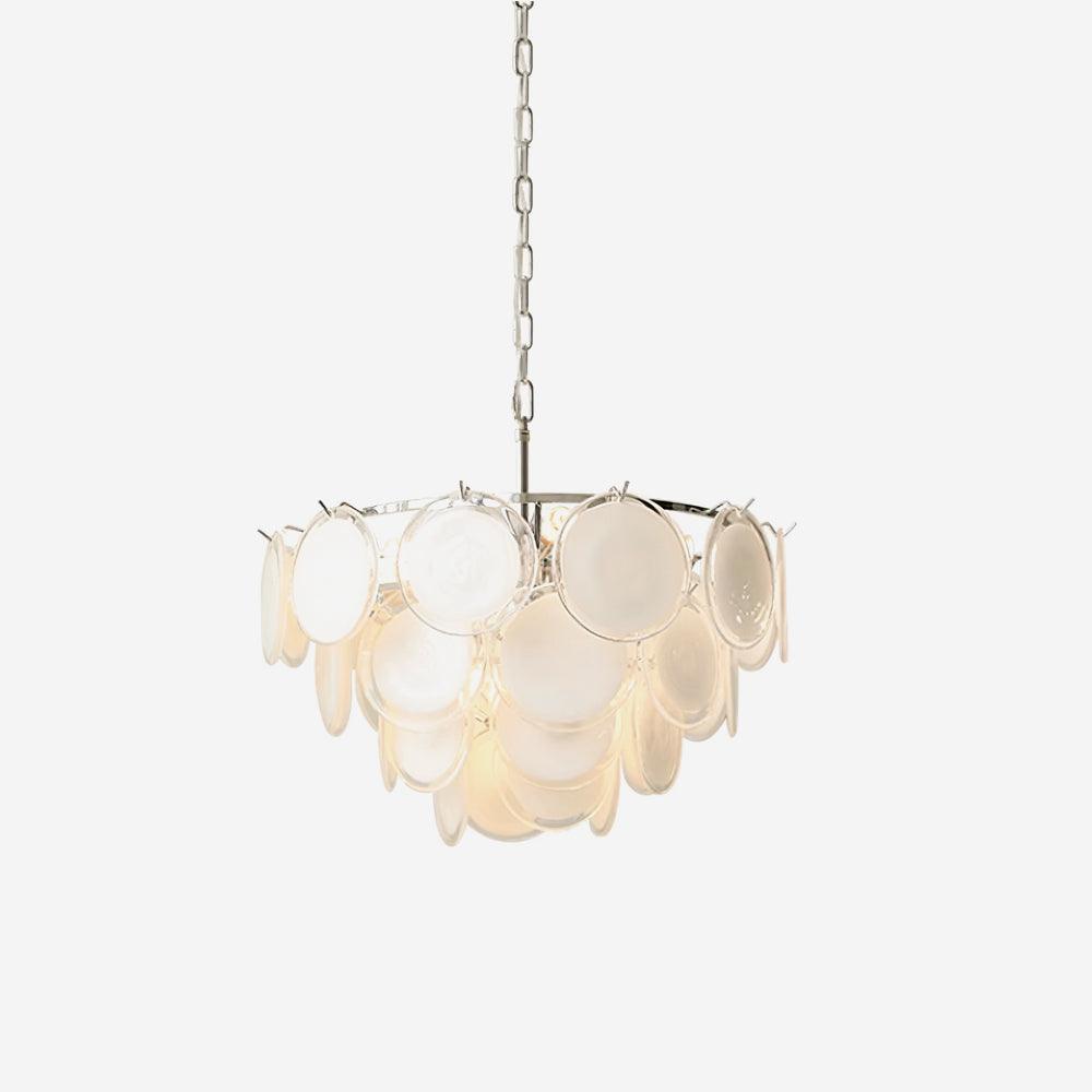 Esona Cascading Frosted Glass Discs Chandelier