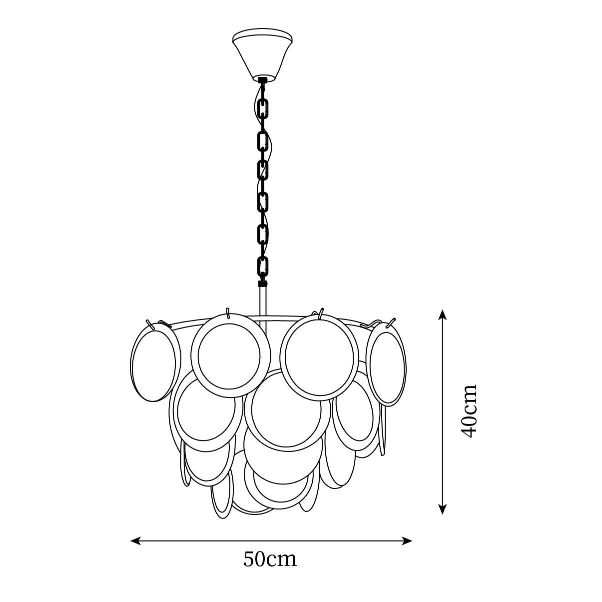 Esona Cascading Frosted Glass Discs Chandelier
