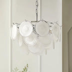 Esona Cascading Frosted Glass Discs Chandelier