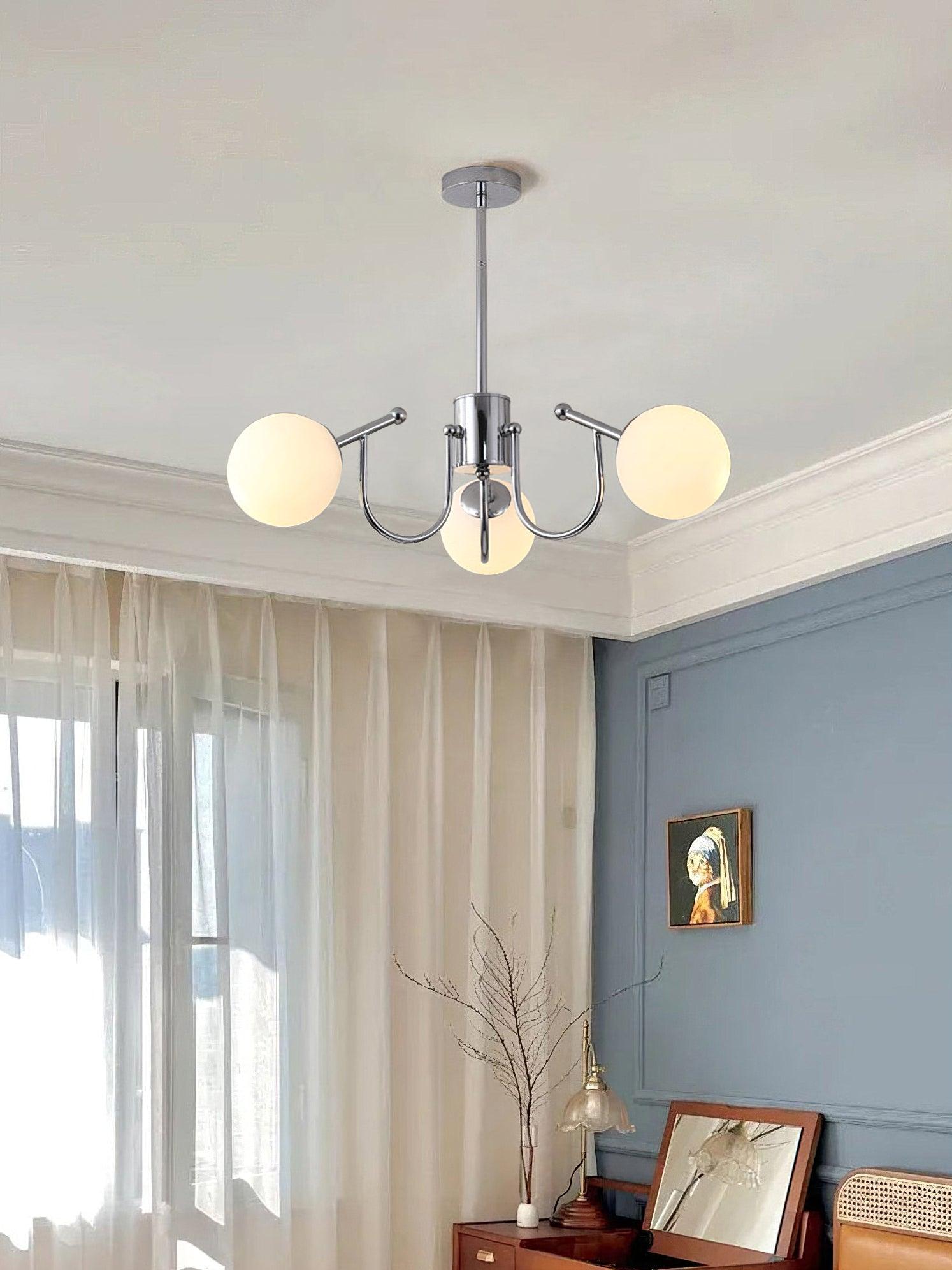 Aurora Chandelier Globe Chrome Modern