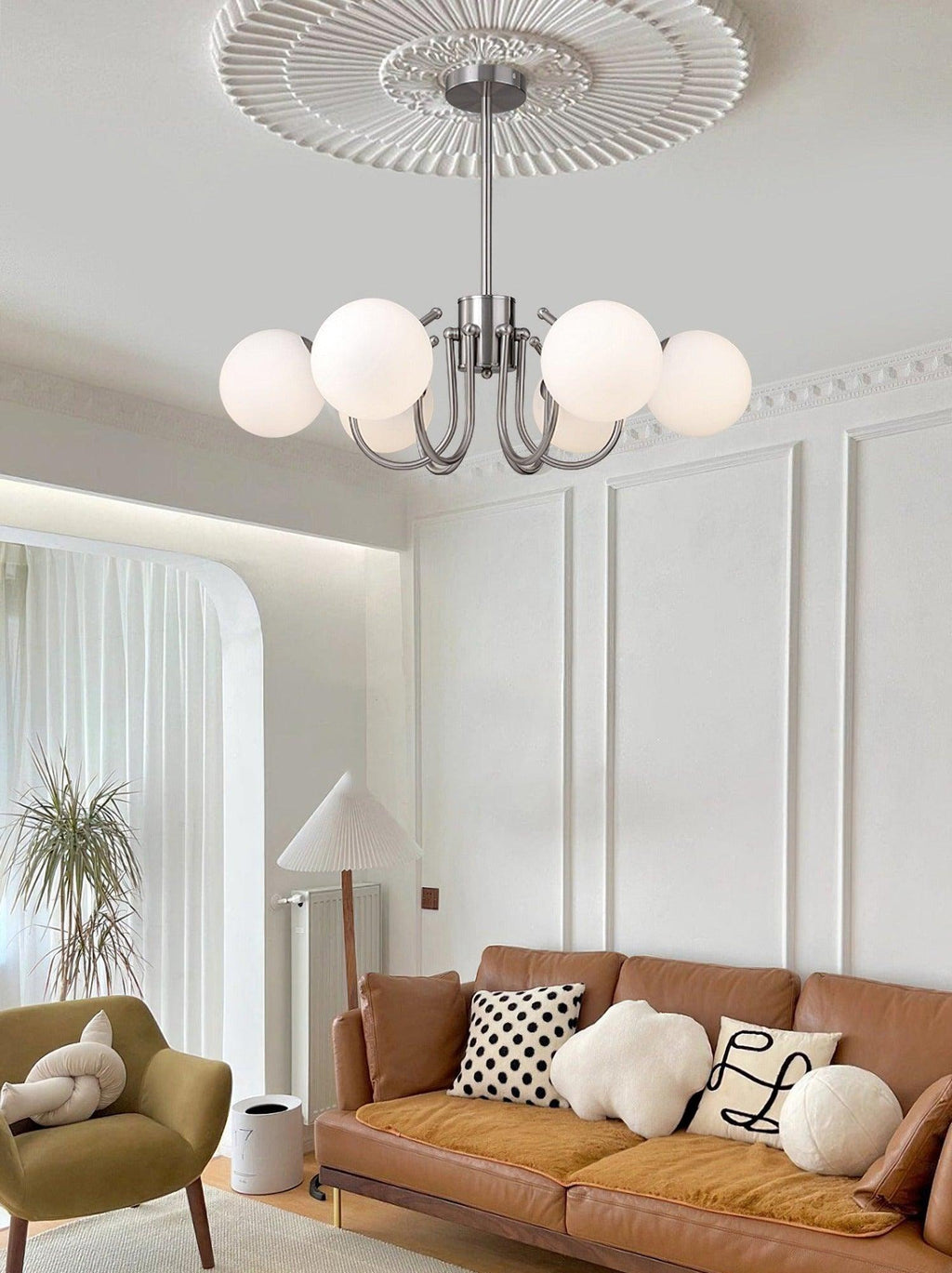 Aurora Chandelier Globe Chrome Modern