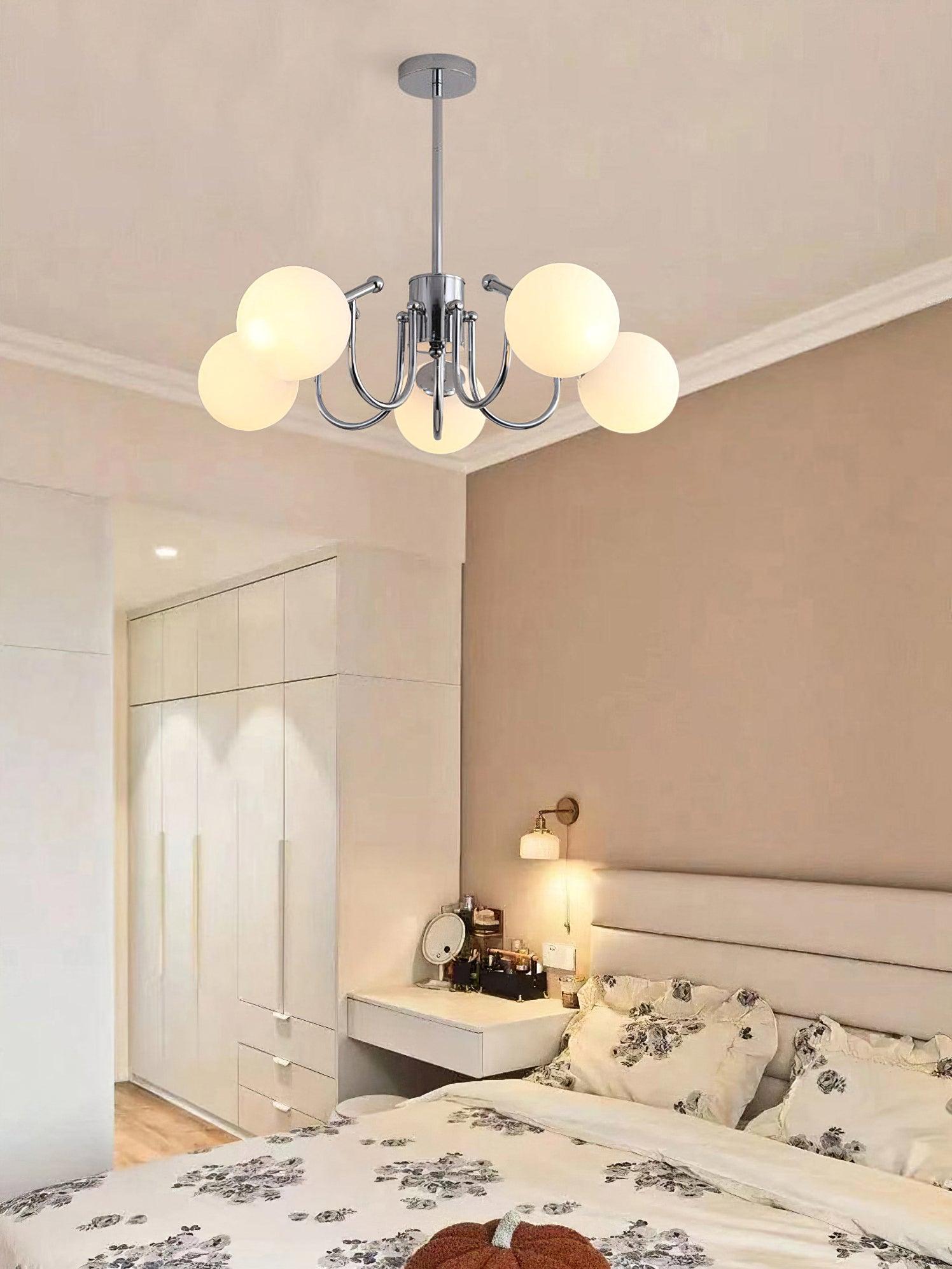 Aurora Chandelier Globe Chrome Modern