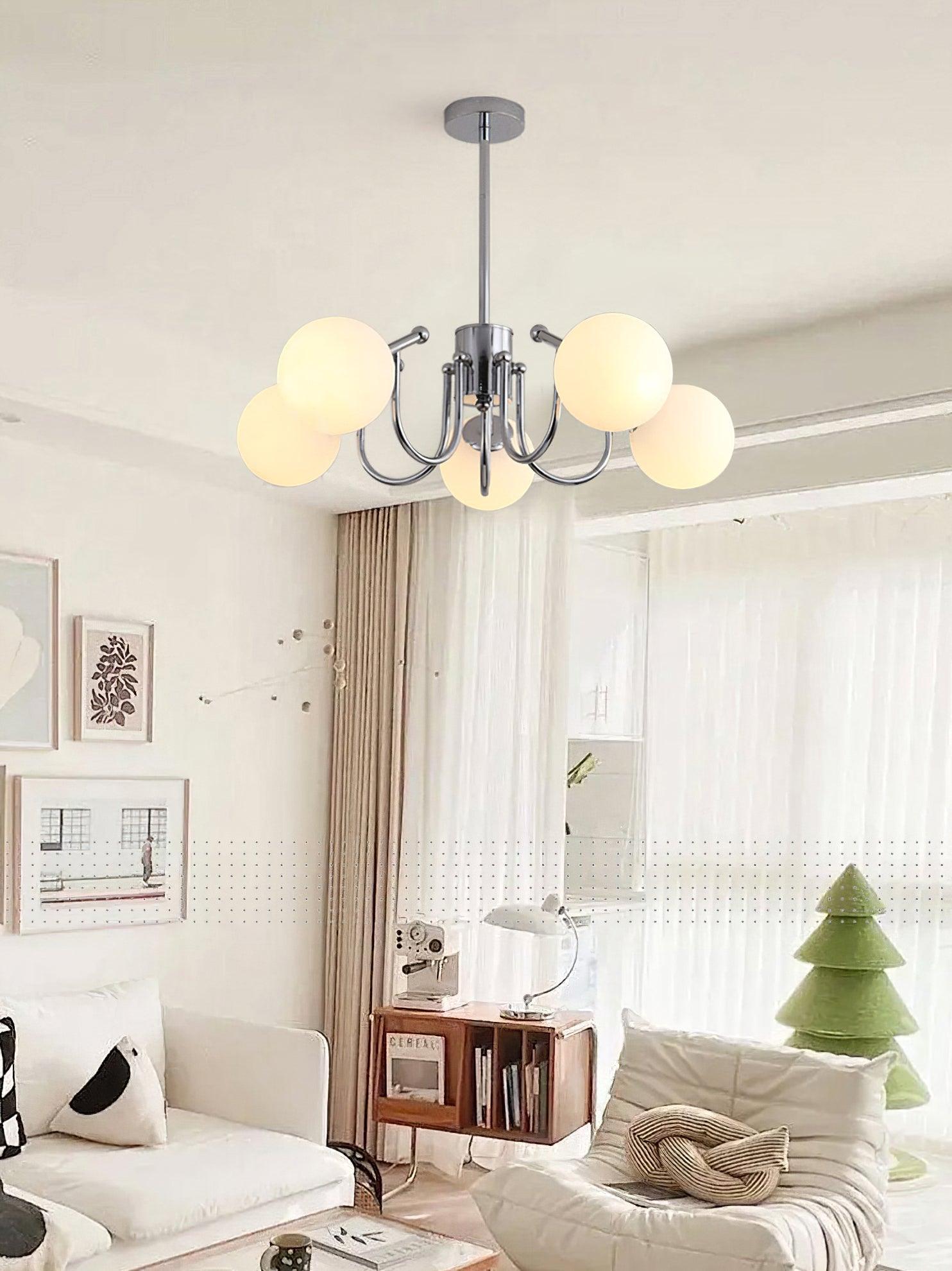 Aurora Chandelier Globe Chrome Modern