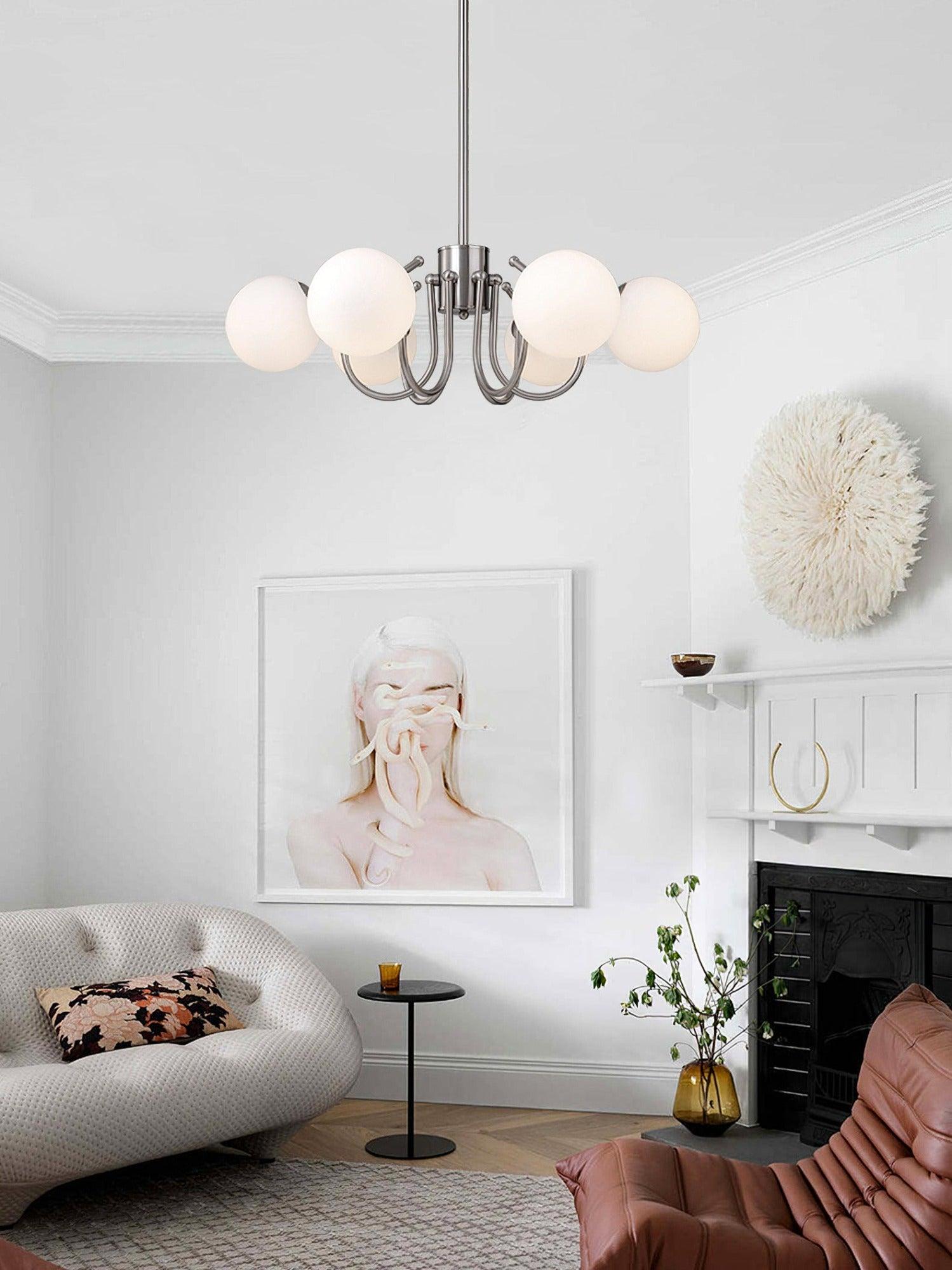 Aurora Chandelier Globe Chrome Modern