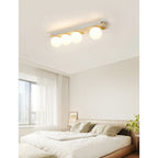 Bianca Globe Modern Minimalist Travertine Glass Ceiling Lamp