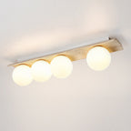 Bianca Globe Modern Minimalist Travertine Glass Ceiling Lamp