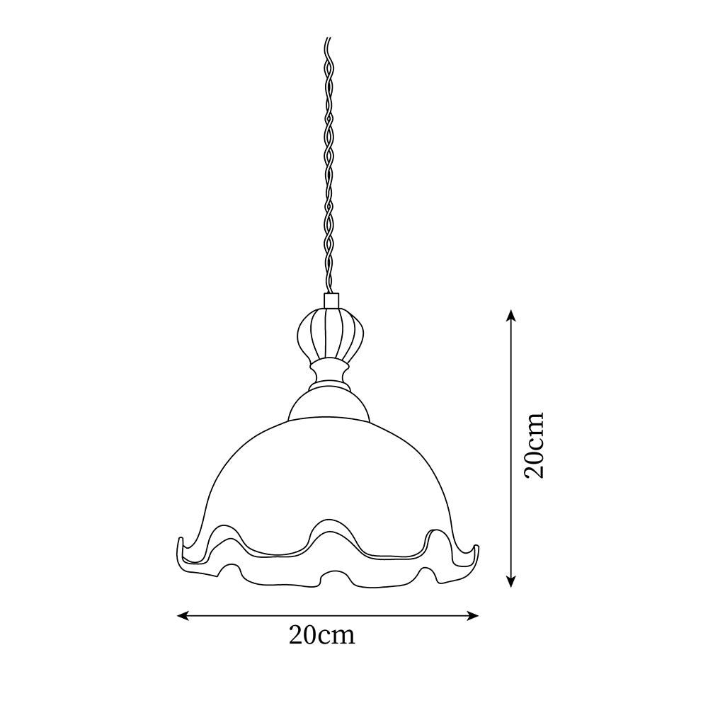 Pendant Lamp Wavy Edge Glass Shade Soft Glow Vintage Romantic
